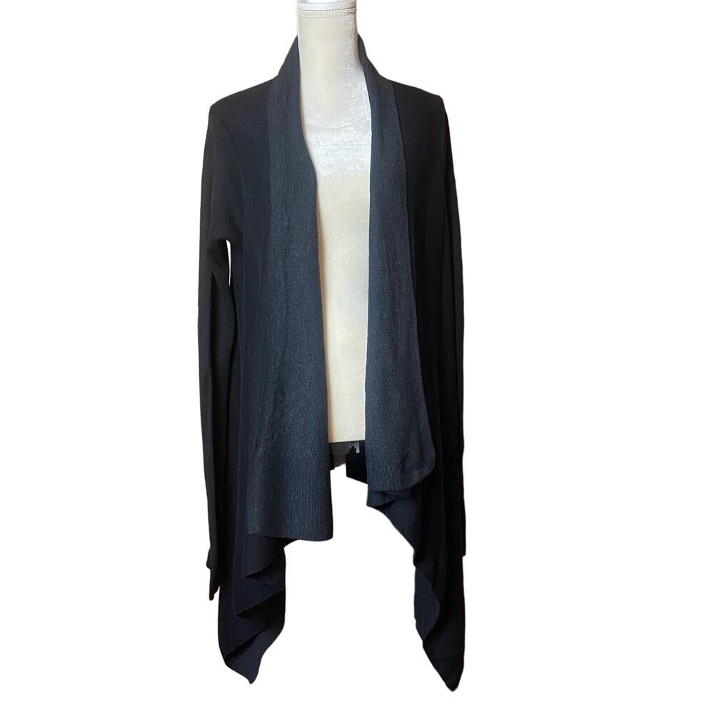Lululemon Athletica Black Cashmere Cotton Blend Cascade Cardigan Sweater Size 10